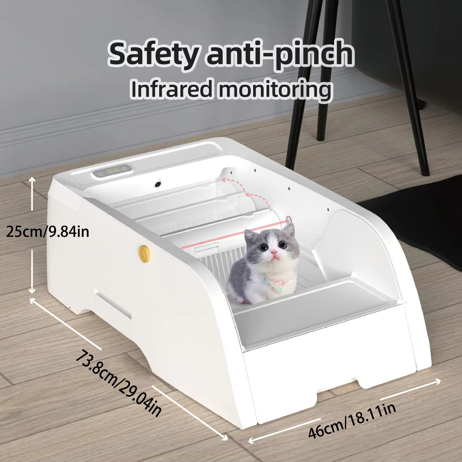 Fully Automatic Intelligent Cat Litter Box, Semi Enclosed, anti Jamming, No Need to Shovel Feces, Sterilization, Deodorization