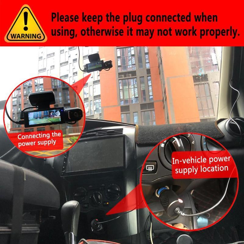 BCUOZ Full HD 1080P Dual Camera Dash Cam with IR Night Vision G-Sensor 3.16" IPS Screen Loop Recording Car Driving Recorder for Safety & Evidence