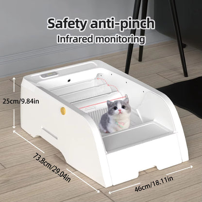 Fully Automatic Intelligent Cat Litter Box, Semi Enclosed, anti Jamming, No Need to Shovel Feces, Sterilization, Deodorization