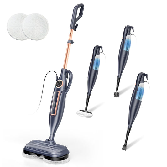 Steam Mop with Rotating Pads, 10 in 1 Scrubbing Steam Vacmop for Kitchen, Hardwood Floor, Marble Floor